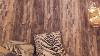 Reallyred_y openwork wench in stockings coyly changes poses and strokes shaved pussy