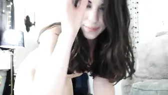 Audrey cute slut gets naked and jerks off