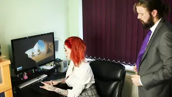Office spicy slut is dug by a phallus