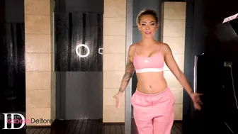 ISABELLE DELTORE ONLYFANS Having fun BTS after a long day of shooting multiple scenes