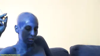 VidzFlix blue mannequin real doll smoking