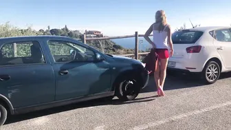 ivy roses red miniskirt flashing in public 720p