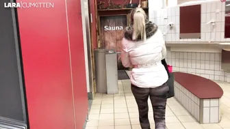 Lara CumKitten Public FICKTREFFEN in der Therme Sauna mit SPERMA AUFGUSS 02.12.18
