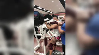 queenkarma69 Leg day. Heavy leg day. All the squat racks were taken so we sett