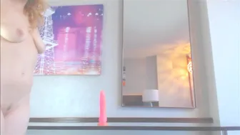 Nadia Layne Yoga Pink Dildo on a Glass Table ManyVids