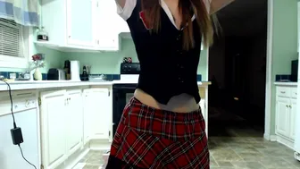 Tinytwat School Girl Uses Fuck Machine In Kitchen