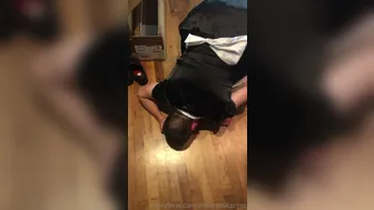 Mistress Karina onlyfans (2019 03 23) Sissy maid licks my floor clean while my friends laugh at him