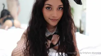 Jasminx  onlyfans Ardent bitch caresses wet pink hole in panties